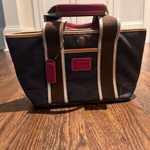 Coach Hampton Mini Blue Denim Small Tote Bag